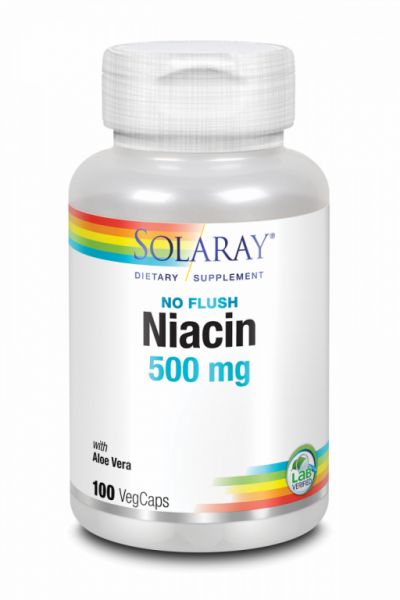 NIACINA NÃO CORANTE 500 mg 100 Vcaps - SOLARAY