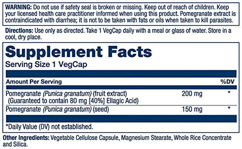 Extracte de fruita de magrana 200 mg 60 Caps POMEGRANATE Img 2