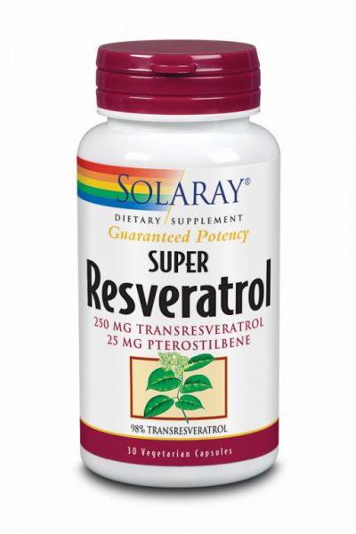 SUPER RESVERATROL 250 mg 30 Caps - SOLARAY