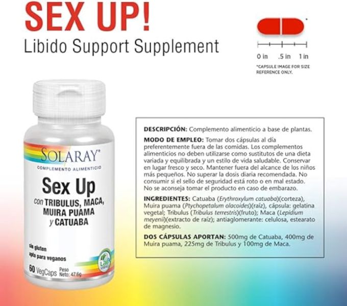 Sex Up 60 cápsulas vegetais - SOLARAY Img 2