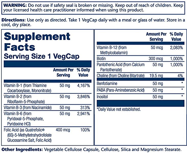 Methyl B-Complex 50 60 Vcaps - SOLARAY Img 6