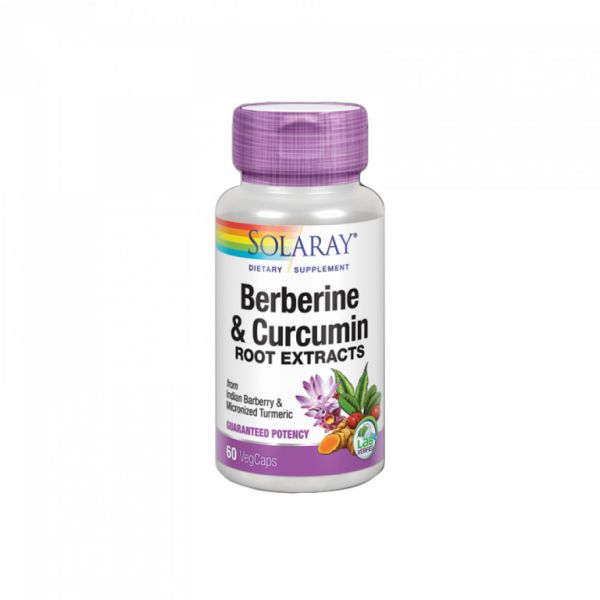 BERBERINA E CURCUMA 600mg 60 Caps - SOLARAY