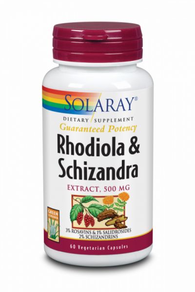 SCHIZANDRA & RODHIOLA 500 mg 60 Vcaps - SOLARAY