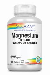 Acheter SOLARAY GRAND CITRATE DE MAGNÉSIUM 180 Vcaps Par 29,37€