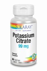 Acheter SOLARAY CITRATE DE POTASSIUM 99 mg 60 Gél. Par 13,49€