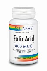 Buy SOLARAY FOLIC ACID 800 mg 100 Vcaps By 13,49€