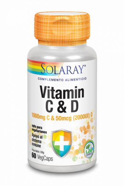 VITAMIN C & D 60 Vcaps - SOLARAY