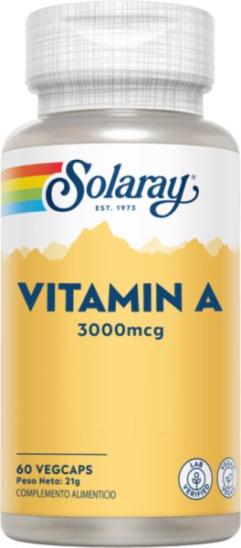 A-VITAMIN 3000 mcg 60 Vcaps - SOLARAY