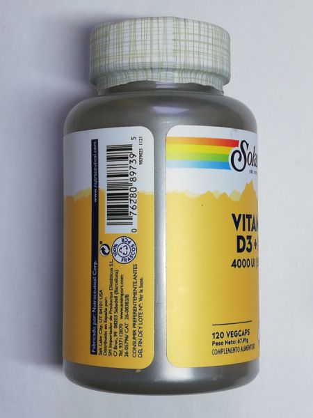 Vitamin D3 & K2 120 vegetabiliska kapslar Img 6