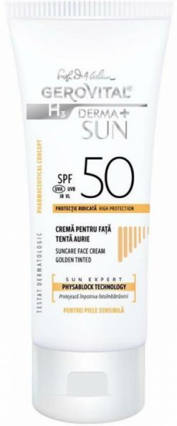 Crème Solaire Visage SPF50 Ton Doré 50 ml