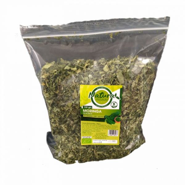 FOLHA DE MORINGA SECA 100 GR ADOÇADA