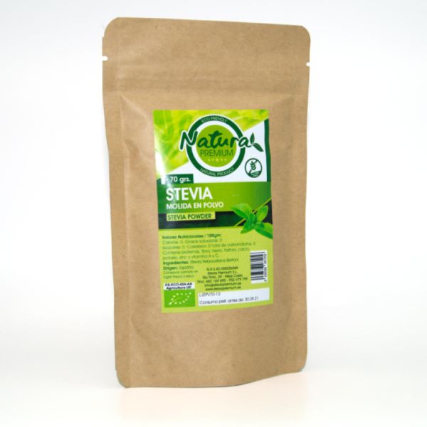 GEMAHLENES STEVIA-PULVER 70 GR - El Oro de los Andes