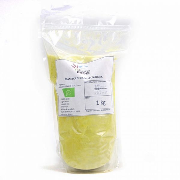 CRUDE COCOA BUTTER 1 KG DROPS - El Oro de los Andes