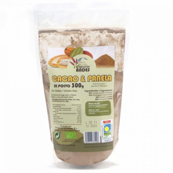 CACAO & PANELA EN POLVO 300 GR - El Oro de los Andes