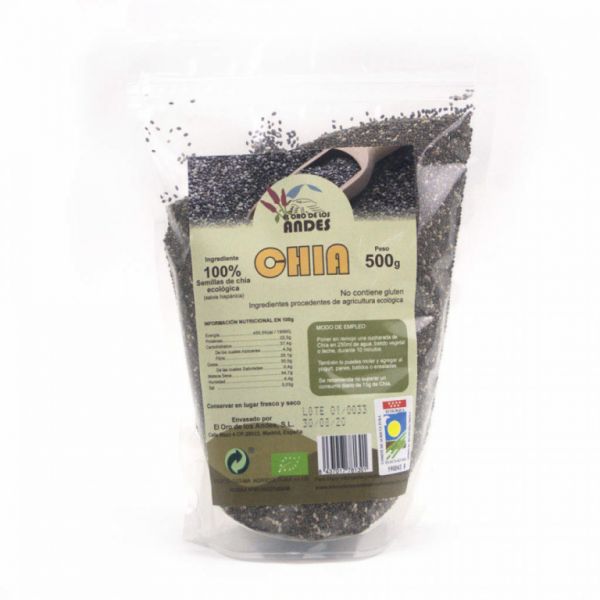 SEMI DI CHIA ECO 500 GR - El Oro de los Andes