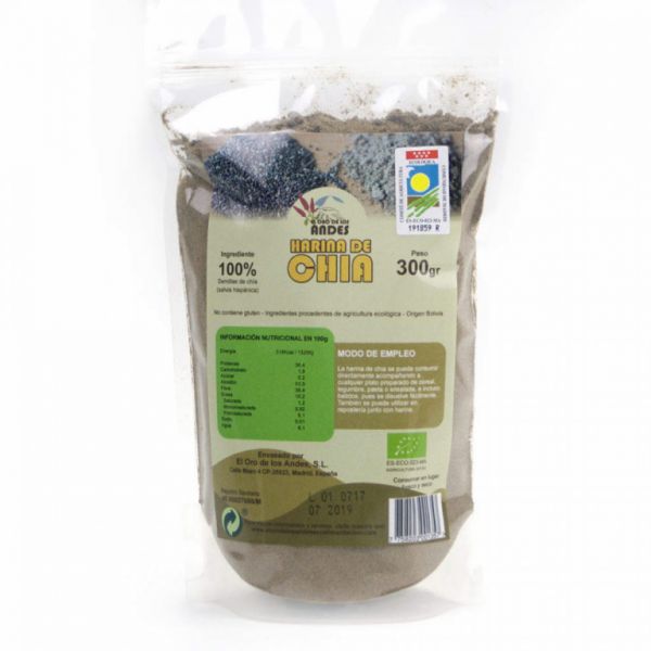 CHIA FLOUR 300 GR - El Oro de los Andes