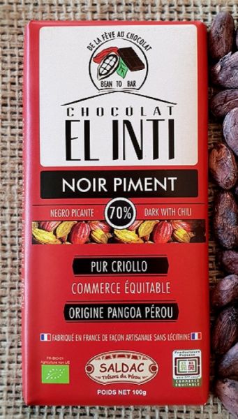 CHOCOLAT ÉPICÉ 70% CACAO 100 GR