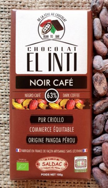 CHOCOLAT 63% AU CAFÉ 100 GR - El Oro de los Andes