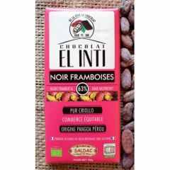 Kopen El Oro de los Andes CHOCOLADE MET FRAMBOZEN 63% 100 GR Door 3,99€