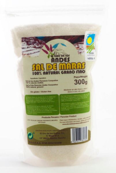 MARAS FINE GRAIN SALT 300 GR - El Oro de los Andes