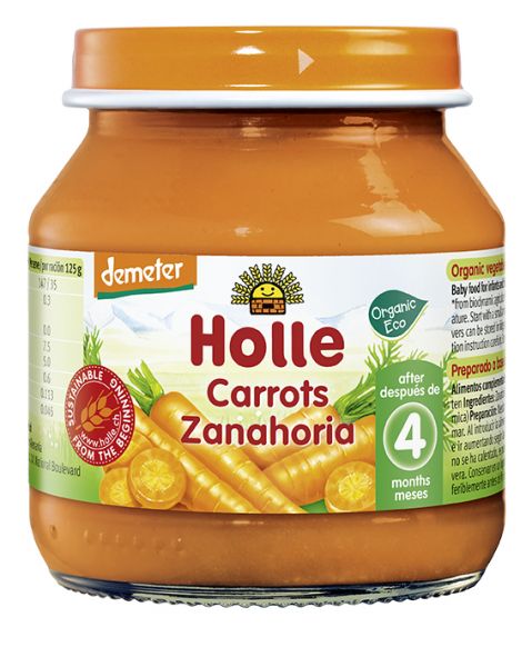 Potito Carota + 4 Mesi 125 g - HOLLE