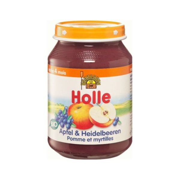 Apfel- und Blaubeerglas +4 Monate 190 g - HOLLE