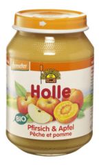 Buy HOLLE Apple and Peach Baby Food +4 Months 190 g By 1,63€