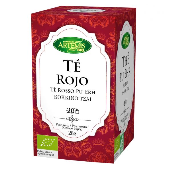 Té Rojo Puerh Eco 20 Filtros - ARTEMISBIO