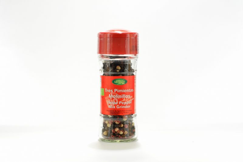 Three pepper grinder Eco jar 35 gr - ARTEMISBIO