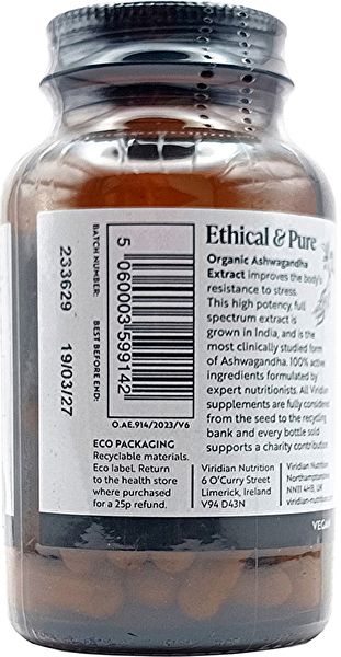 Ashwagandha BIO Extract 60 grönsakskapslar Img 6