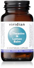 Buy VIRIDIAN L-THEANINE 200 mg AND MELISA 30 Vcaps By 22,75€