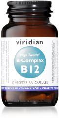 Comprar VIRIDIAN HIGH TWELVE VITAMIN B12 CON B-COMPLEX 30 Vcaps Por 10,95€