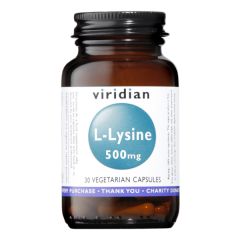 Buy VIRIDIAN L-Lysine 500 mg 30 Vegetable Capsules By 10,75€