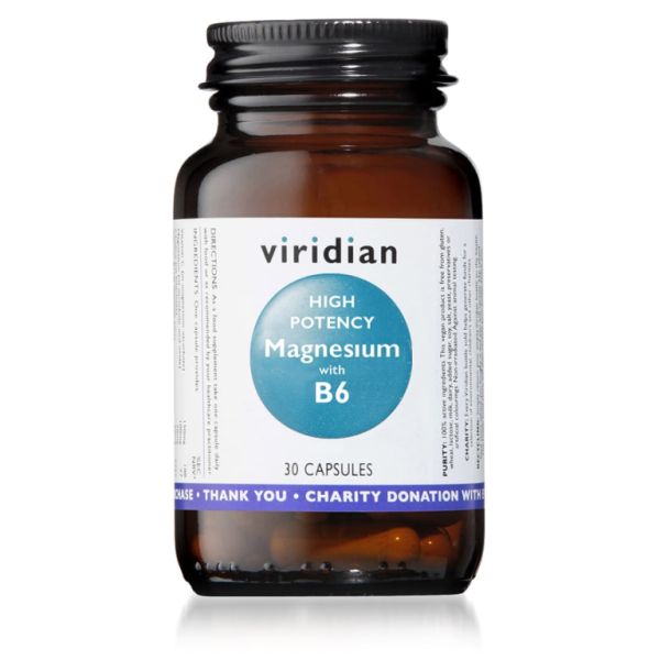 Magnésio de alta potência e vitamina B6 30 cápsulas vegetais