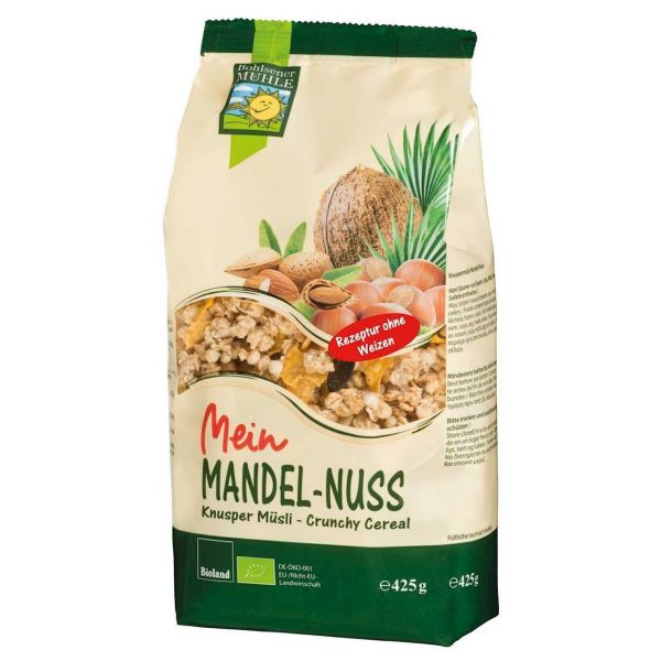 BIO Crunchy Mandel- och Hasselnötsflingor 425 g