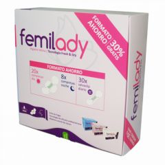 köpa FEMILADY Paket med 20 Day Pads, 8 Night Pads och 30 Trosskydd Förbi 9,50€