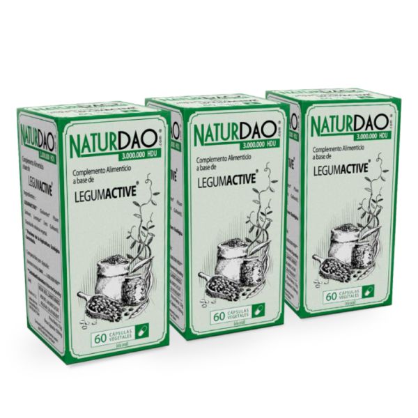 Naturdao 3.000.000 HDU 60 Cápsulas Vegetais 3 unid. Com Legumactive para deficiência de DAO