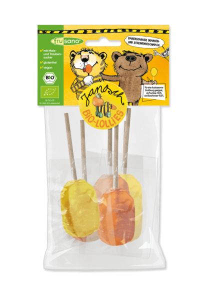 Organic Orange and Lemon Lollipops 60 g - FRUSANO