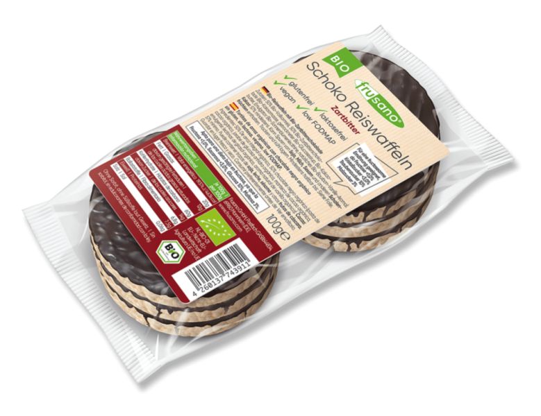 Organic Rice Cakes with Dark Chocolate - FRUSANO