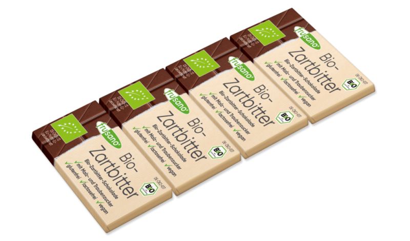 Organic dark chocolate 4 Units 50 g - FRUSANO