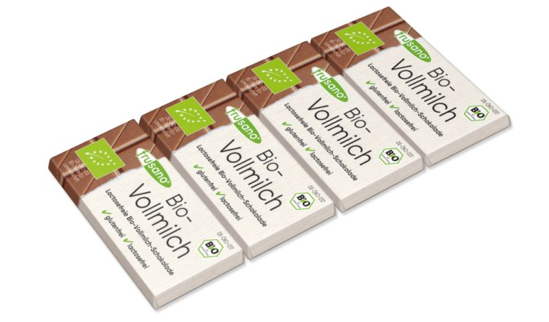 Biologische melkchocolade 4 stuks 50 g - FRUSANO