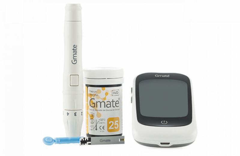 GLUCOMÈTRE GMATE + BANDES (25u) + LANCETS + LEAN HOLDER