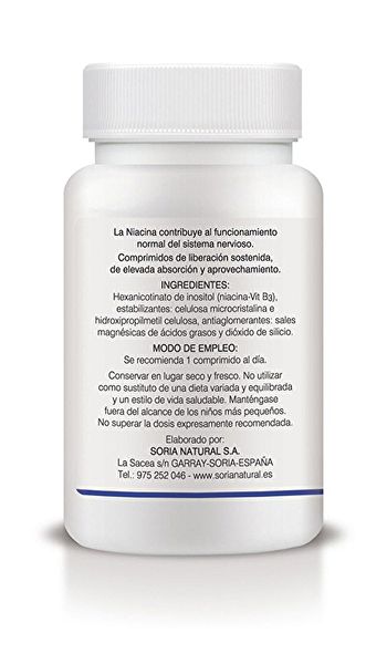 Vitamina B3 Niacina 60 comprimidos 1000 mg de liberação sustentada Img 2