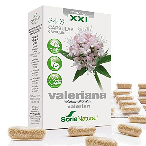 34-S Valeriana 600 mg 30 kapslar. Förlängd release