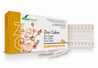 Buy SORIA NATURAL DIATONATE 5/1 ZINC / COPPER 28 Ampoules x 2 ml By 15,25€