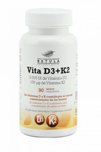 Vitamin D3 + K2 90 Tablets - BETULA