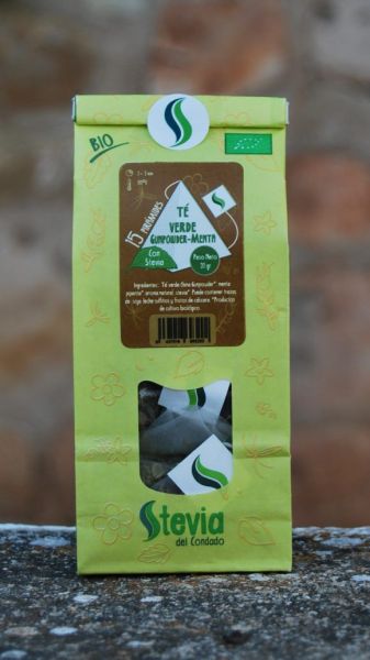 GUNPODWER MINT GREEN TEA WITH STEVIA BIO