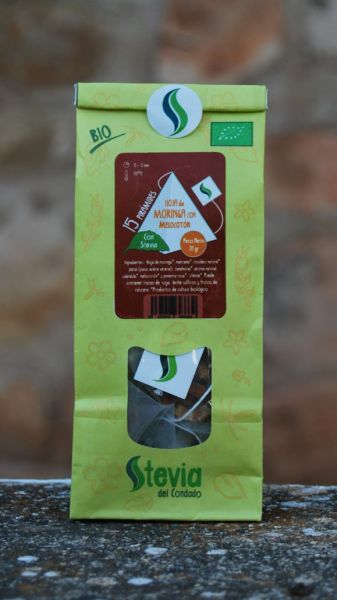 HOJA DE MORINGA MELOCOTON CON STEVIA BIO