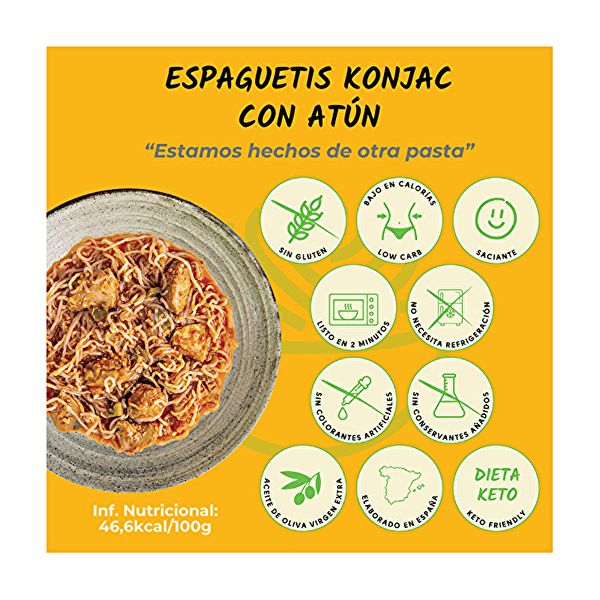 ESPAGUETE KONJAC COM ATUM 250 g - THE KONJAC SHOP Img 3