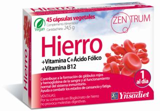 Comprar YNSADIET ZENTRUM HIERRO 45 Caps Por 8,50€